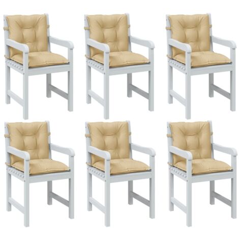 Cojines silla respaldo bajo 6 ud tela beige melange 100x50x7 cm vidaXL