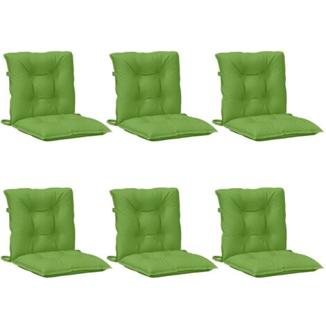 Cojines silla respaldo bajo 6 ud tela verde melange 100x50x7 cm vidaXL