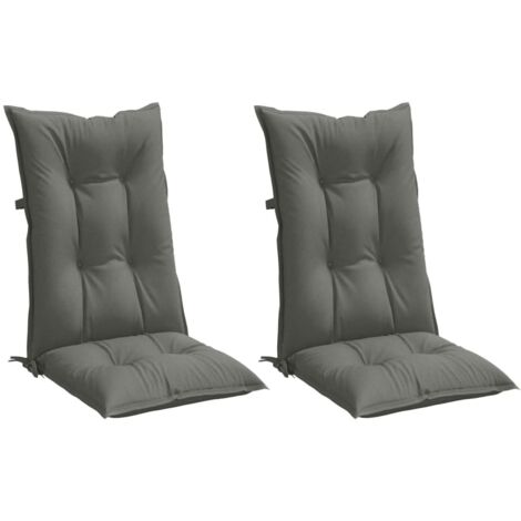 Cojines para silla respaldo alto 2 uds tela gris oscuro melange vidaXL