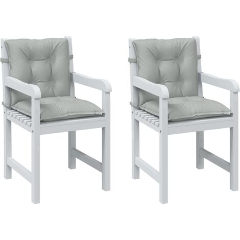 Cojines para silla respaldo bajo 2 ud tela gris claro melange vidaXL