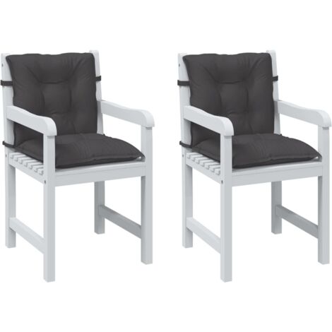 Cojines silla respaldo bajo 2 ud tela gris antracita melange vidaXL