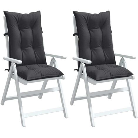 Cojines silla respaldo alto 2 uds tela gris antracita melange vidaXL