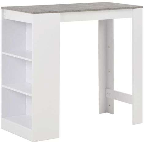 Mesa alta de cocina con estantería blanca 110x50x103 cm vidaXL