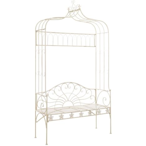 Banco de jardín metal blanco envejecido 122 cm vidaXL