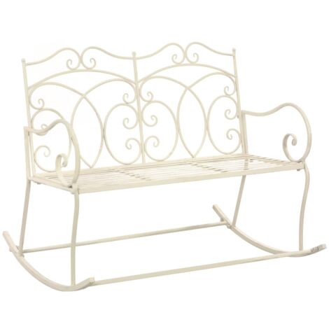 Banco de jardín metal blanco envejecido 104 cm vidaXL