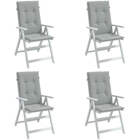 Cojines para silla respaldo alto 4 uds tela gris claro melange vidaXL