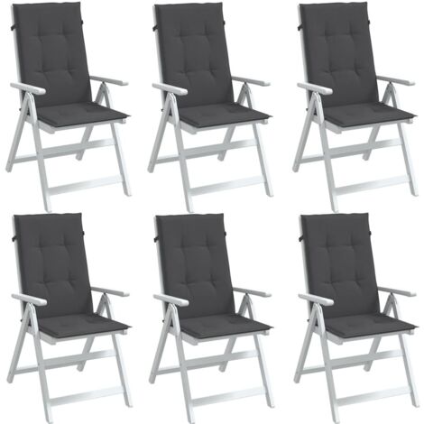 Cojines silla respaldo alto 6 uds tela gris antracita melange vidaXL