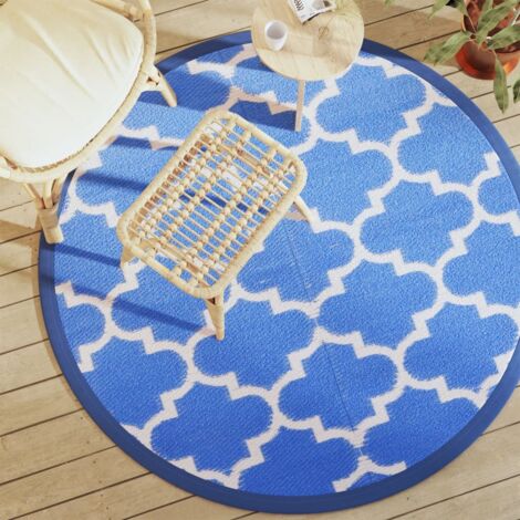 Alfombra de exterior ARAKIL Azul Ø160 cm PP vidaXL