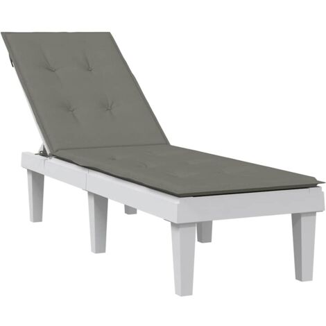 Cojín para tumbona tela gris oscuro melange (75+105) x 50 x 4 cm vidaXL