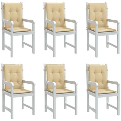 Cojines silla respaldo bajo 6 ud tela beige melange 100x50x4 cm vidaXL