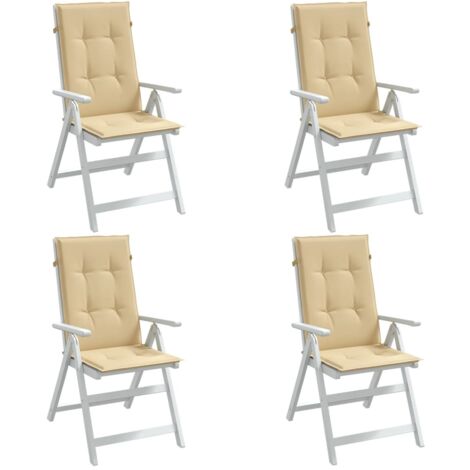 Cojines silla respaldo alto 4 uds tela beige melange 120x50x4cm vidaXL