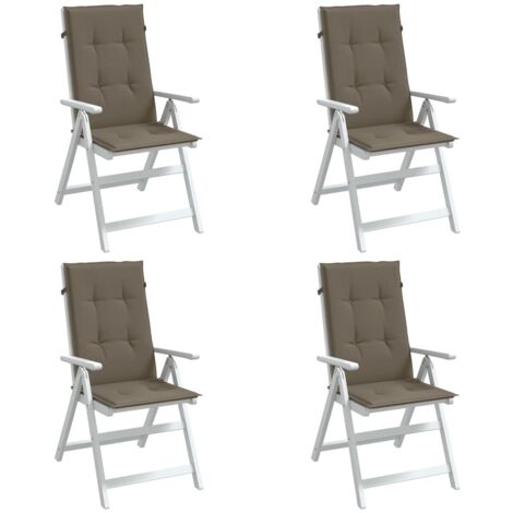 Cojines silla respaldo alto 4 uds tela taupe melange 120x50x4cm vidaXL