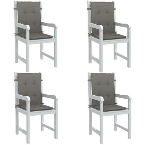 Cojines para silla respaldo bajo 4 ud tela gris oscuro melange vidaXL