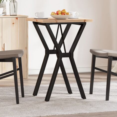 Mesa de comedor marco Y madera maciza pino y acero 50x50x75,5cm vidaXL (1/5)