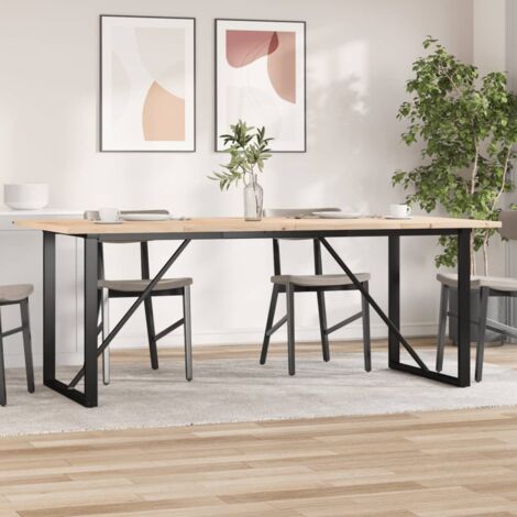 Mesa de comedor marco O madera maciza pino acero 200x100x75,5cm vidaXL