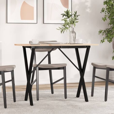 Mesa de comedor marco X madera maciza pino y acero 100x50x75cm vidaXL