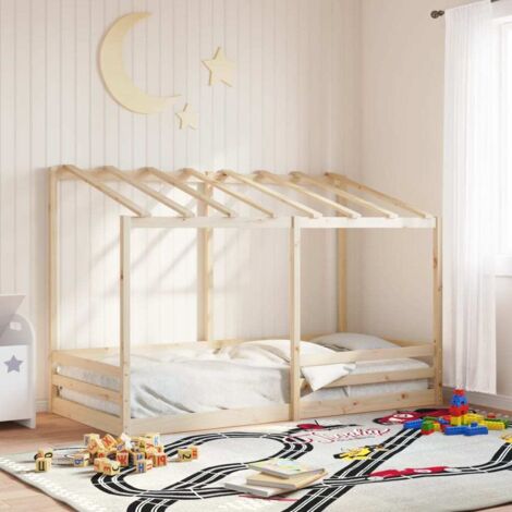 Cama para niños con techo madera maciza de pino 80x200 cm vidaXL