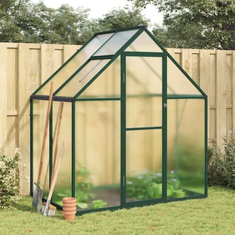 Invernadero con marco base aluminio verde 169x114x195 cm vidaXL