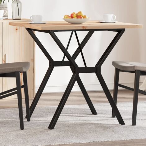 Mesa de comedor marco Y madera maciza pino y acero 80x80x75,5cm vidaXL (1/5)