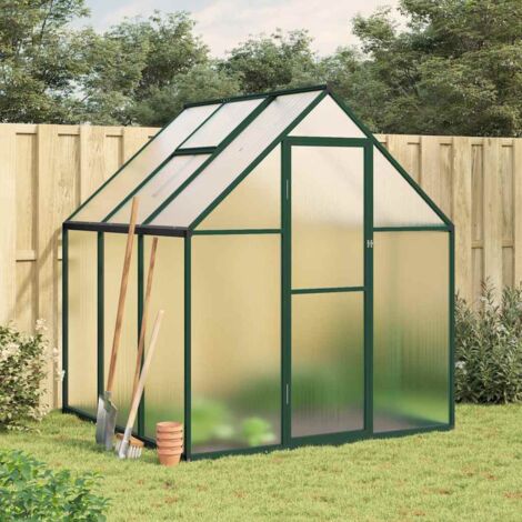 Invernadero con marco base aluminio verde 169x169x195 cm vidaXL