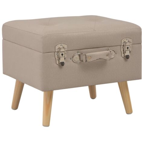 Taburete de almacenamiento 40 cm beige de tela vidaXL