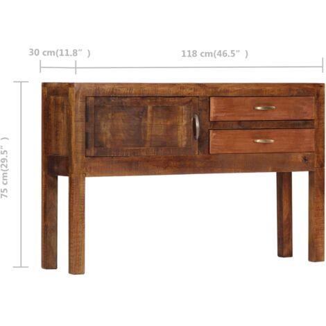Aparador de madera maciza de mango 118x30x75 cm vidaXL