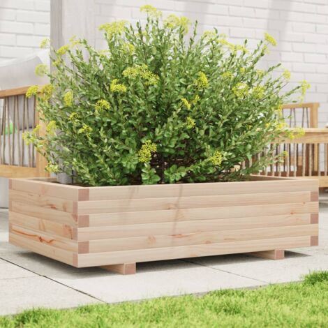 Jardinera de madera maciza de pino 90x60x26,5 cm vidaXL (1/5)