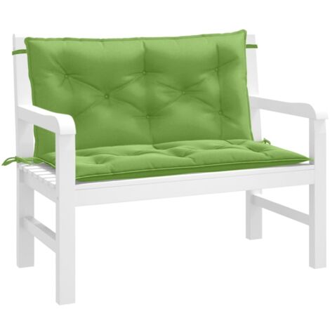 Cojines para banco jardín 2 uds tela verde melange 100x50x7 cm vidaXL