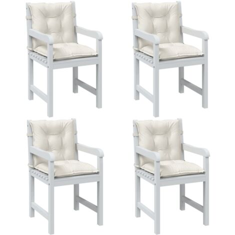 Cojines silla respaldo bajo 4 ud tela crema melange 100x50x7 cm vidaXL