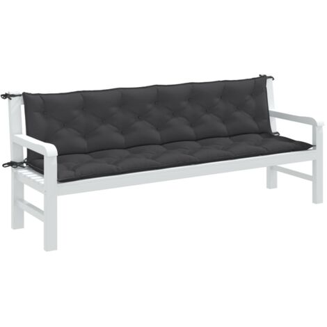 Cojines banco jardín 2 uds tela antracita melange 200x50x7 cm vidaXL