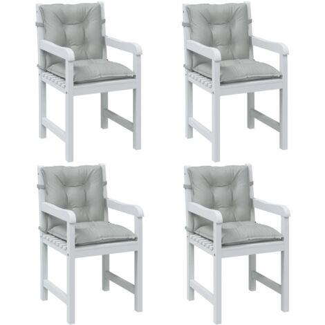 Cojines para silla respaldo bajo 4 ud tela gris claro melange vidaXL