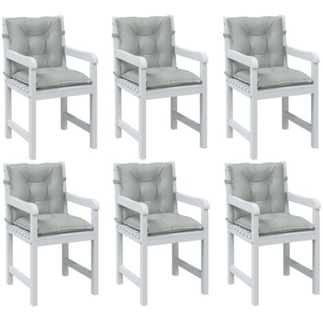 Cojines para silla respaldo bajo 6 ud tela gris claro melange vidaXL