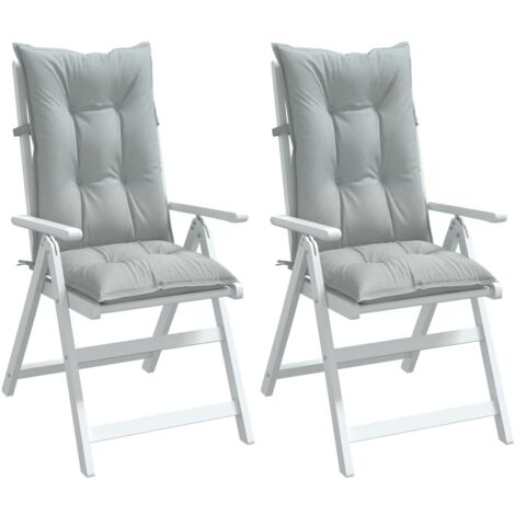 Cojines para silla respaldo alto 2 uds tela gris claro melange vidaXL
