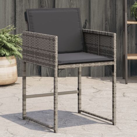 Sillones de jardín con cojines 4 uds ratán sintético gris vidaXL (1/5)