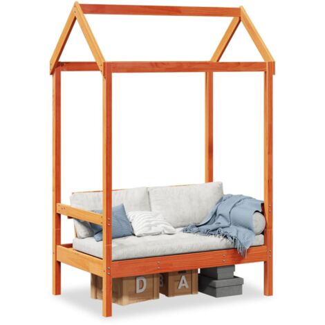 Banco con techo madera maciza pino marrón cera 117,5x70x176,5cm vidaXL