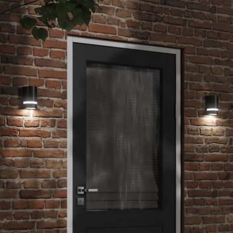 Lámpara de pared de exterior aluminio fundido negro vidaXL