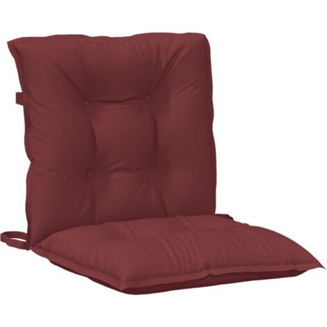 Cojines para silla respaldo bajo 4 ud tela rojo tinto melange vidaXL