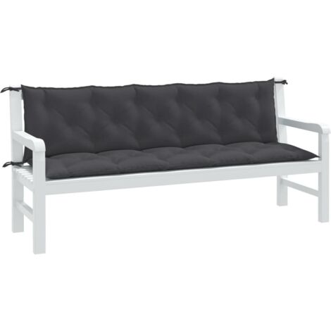 Cojines banco jardín 2 uds tela antracita melange 180x50x7 cm vidaXL
