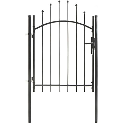 Puerta de jardín de acero negro 1x1,75 m vidaXL