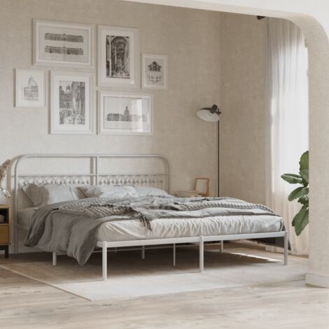 Estructura cama sin colchón con cabecero metal blanco 183x213cm vidaXL (1/5)