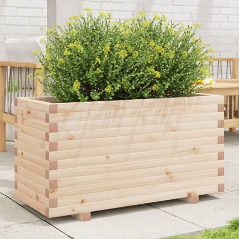 Jardinera madera maciza de pino 90x40x49,5 cm vidaXL (1/5)