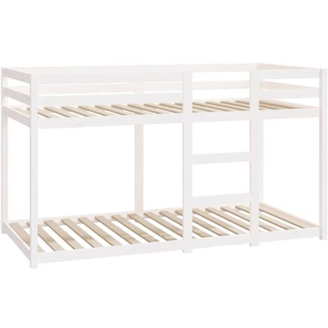 Litera de madera maciza de pino blanco 90x190 cm vidaXL