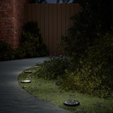 Luces solares suelo jardín con pico tierra blanco cálido 12 uds vidaXL