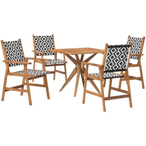Juego de comedor de jardín 5 piezas madera maciza de acacia vidaXL (1/5)