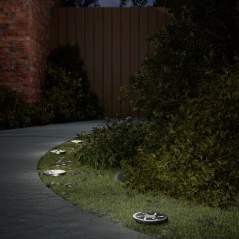 Luces solares suelo jardín con pico tierra blanco cálido 12 uds vidaXL