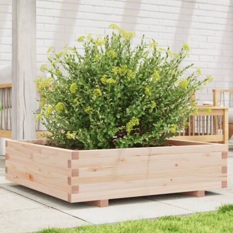 Jardinera de madera maciza de pino 90x90x26,5 cm vidaXL (1/5)