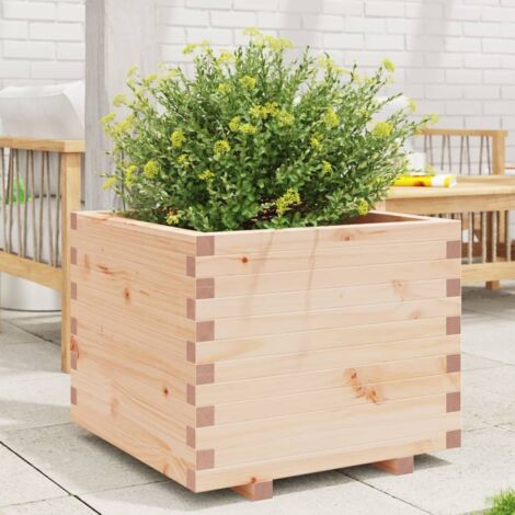 Jardinera madera maciza de pino 60x60x49,5 cm vidaXL (1/5)