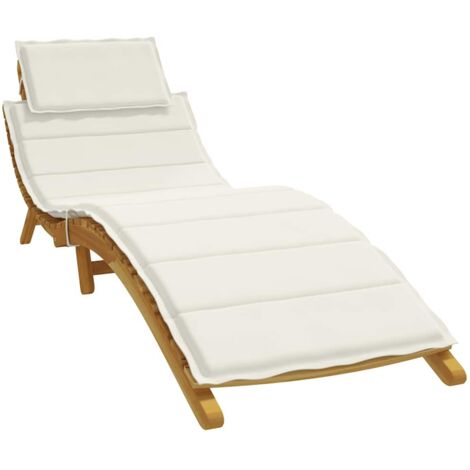 Cojín para tumbona tela crema melange 186x58x4 cm vidaXL (1/5)