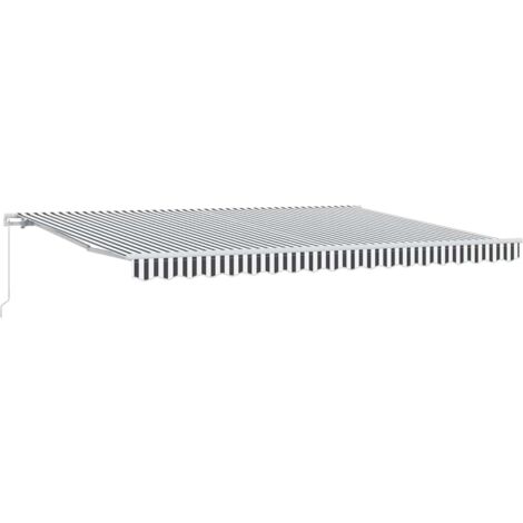 Toldo retráctil manual gris antracita y blanco 450x300 cm vidaXL (1/5)