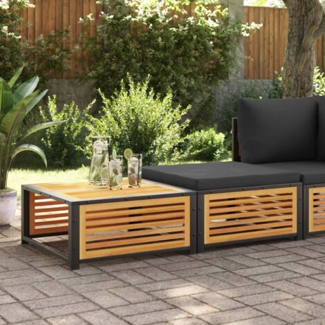Mesa de jardín con taburete madera maciza de acacia vidaXL (1/5)